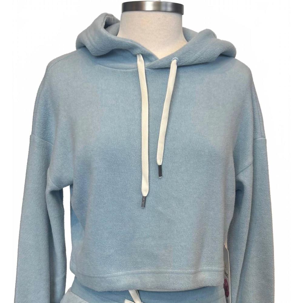 NEW FEAT blanket blend women cropped hoodie in blue
